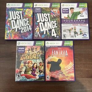 Microsoft Xbox 360 Kinect Video Games Lot Of 5 Tested Working